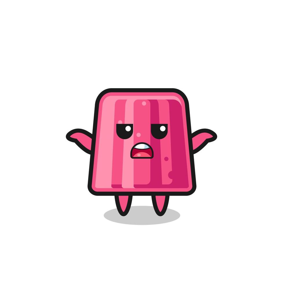 jelly mascot character saying I do not know vector