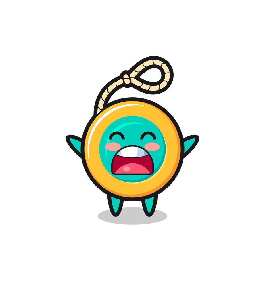cute yoyo mascot with a yawn expression vector