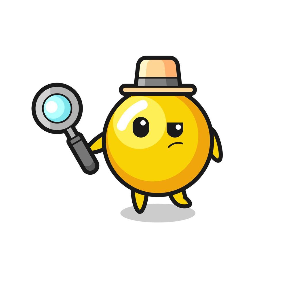 egg yolk detective character is analyzing a case vector