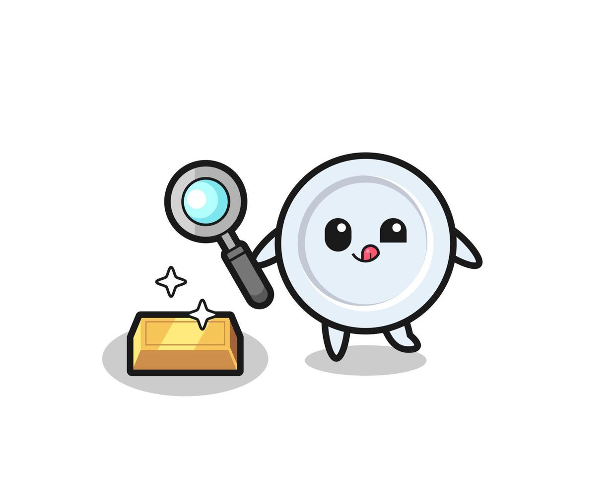 plate character is checking the authenticity of the gold bullion vector