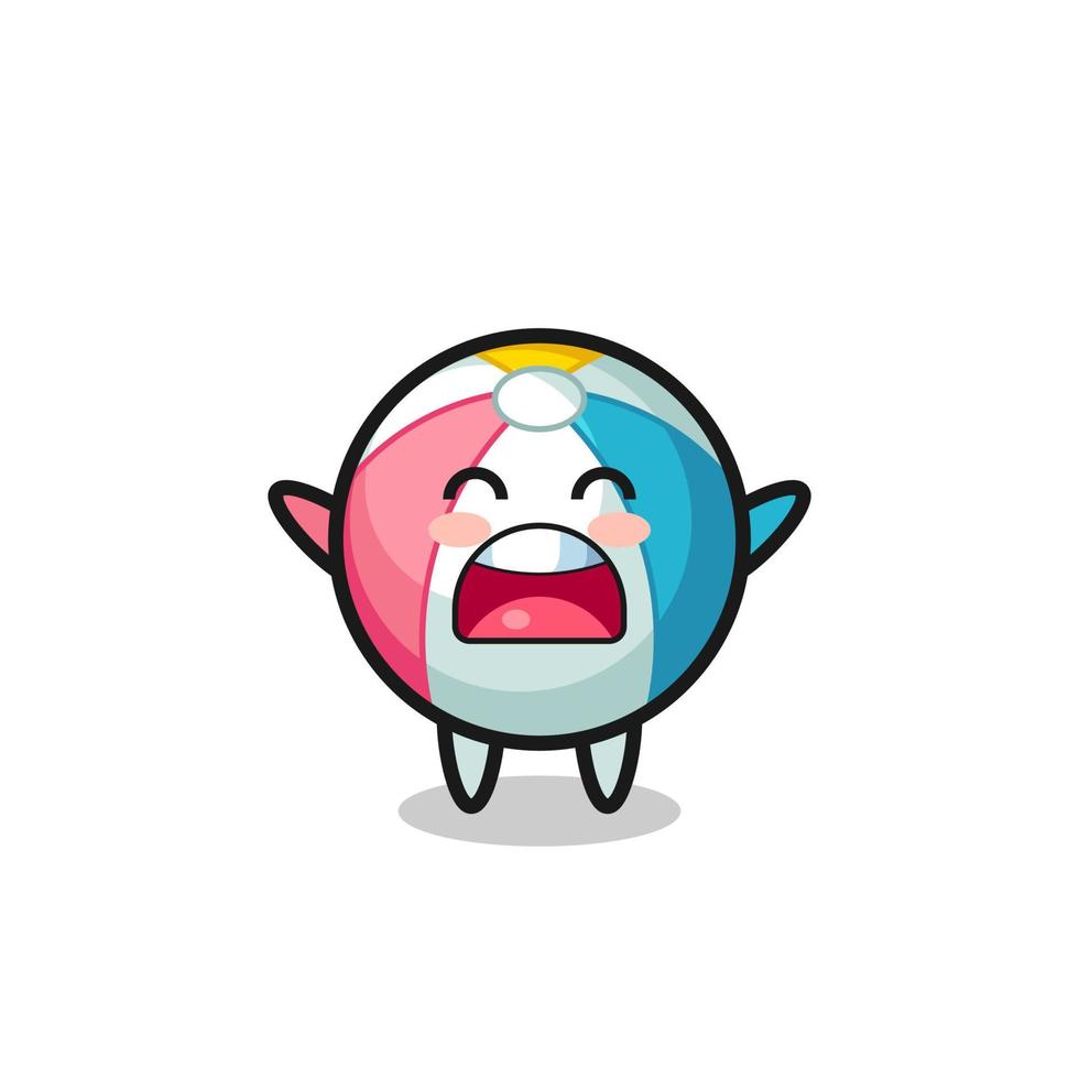 cute beach ball mascot with a yawn expression vector