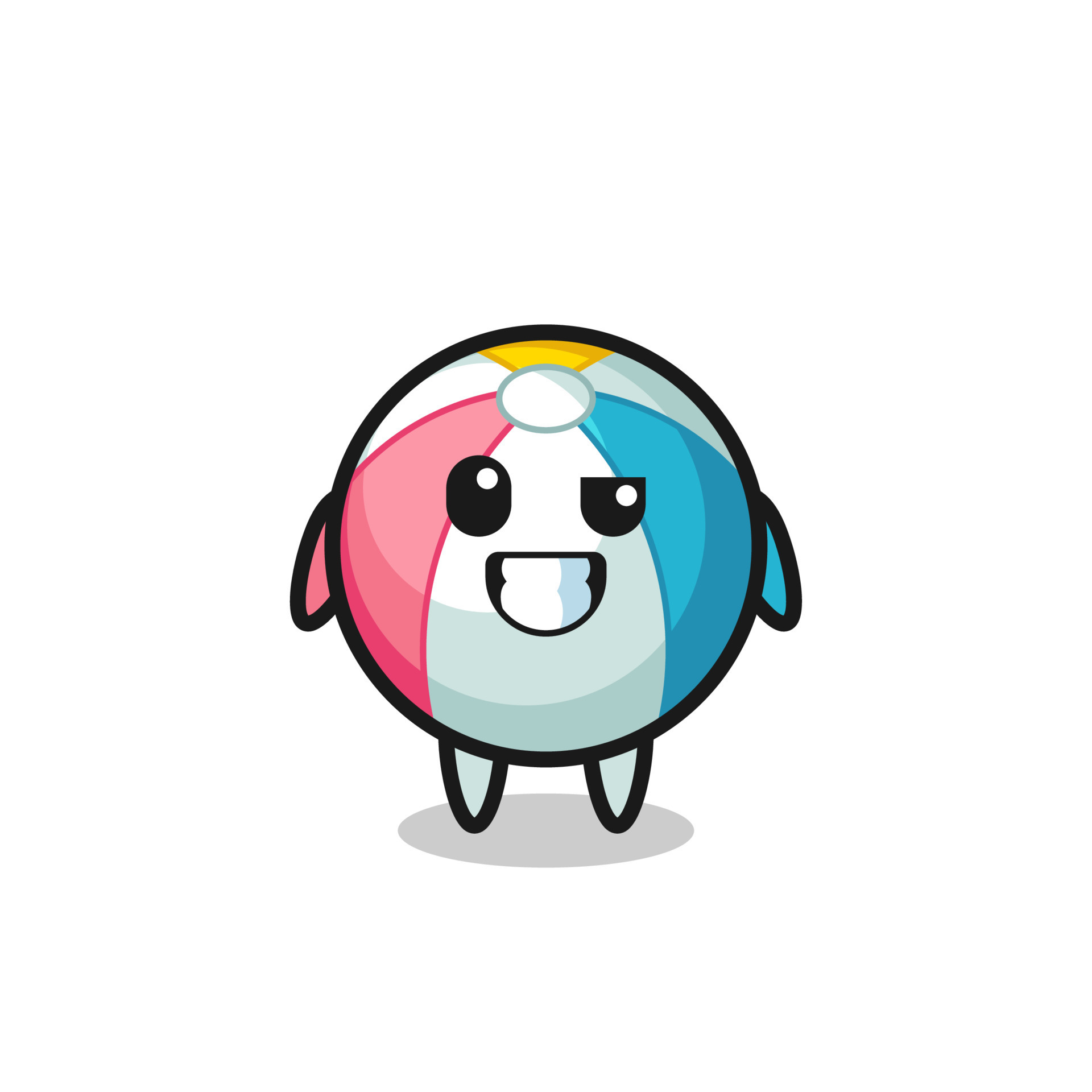 cute beach ball mascot with an optimistic face 7785716 Vector Art at