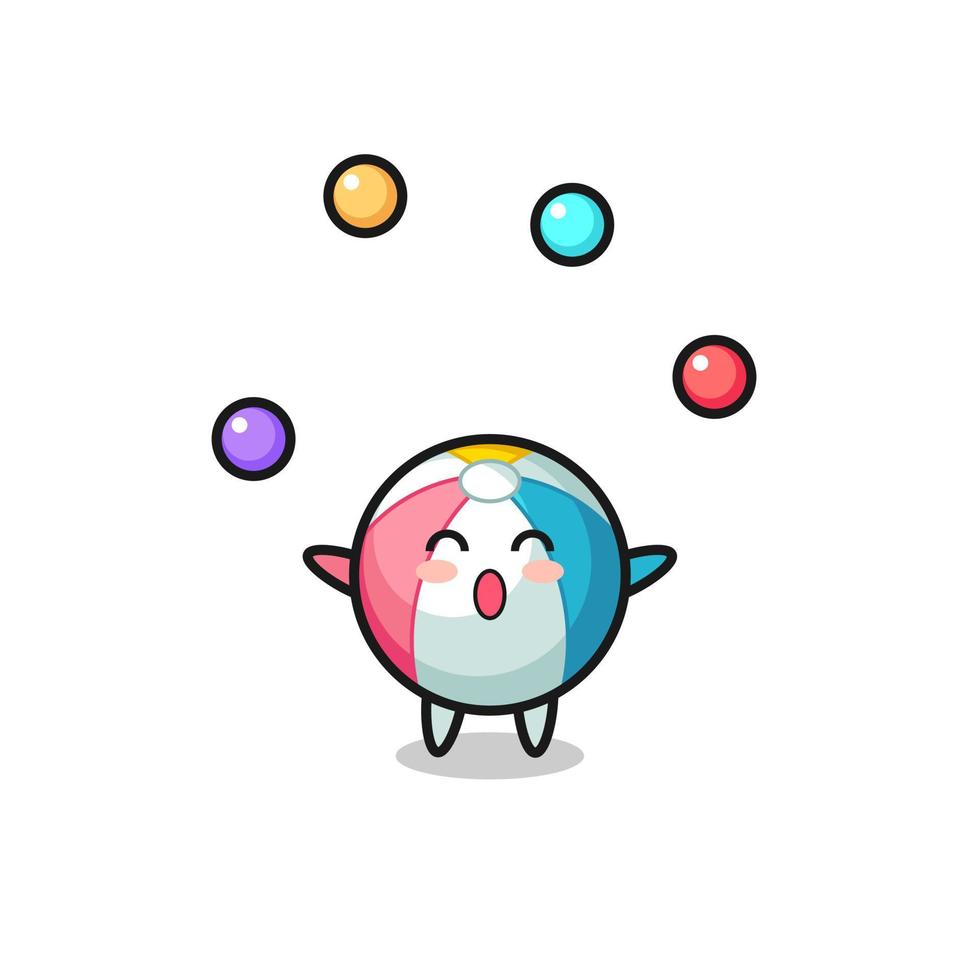 the beach ball circus cartoon juggling a ball vector