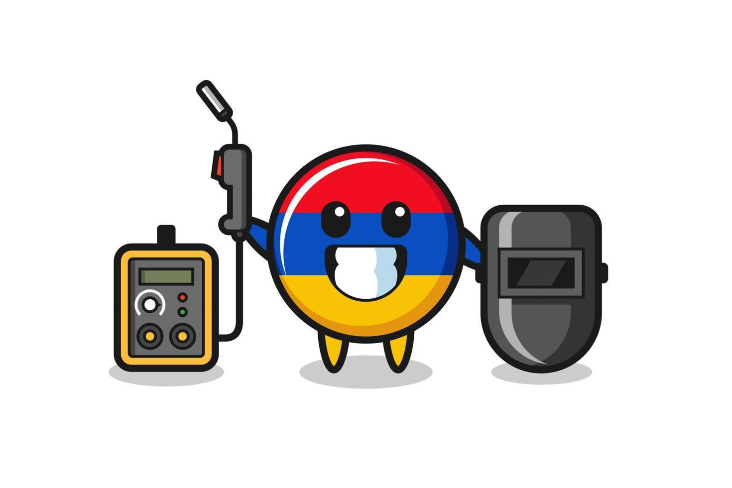 Character mascot of armenia flag as a welder vector