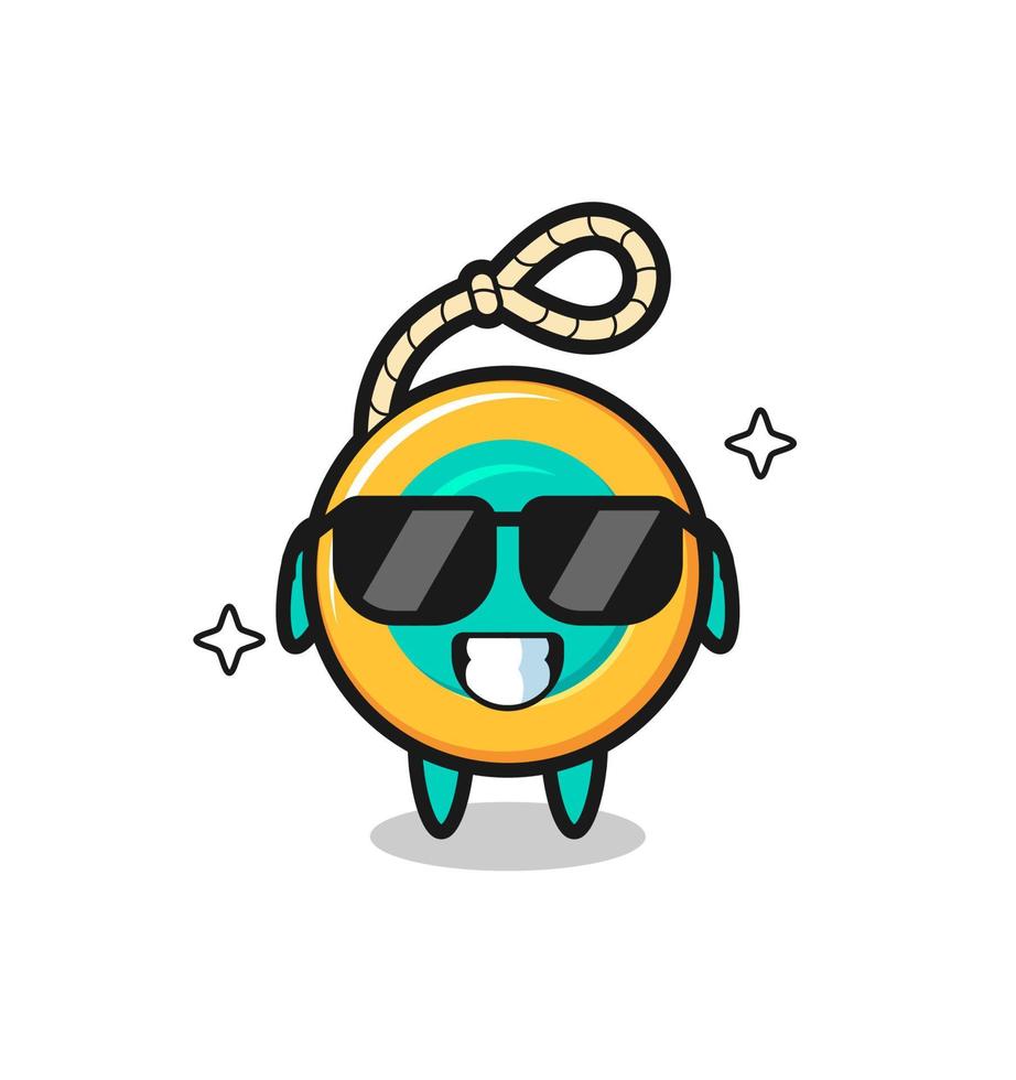 Cartoon mascot of yoyo with cool gesture vector