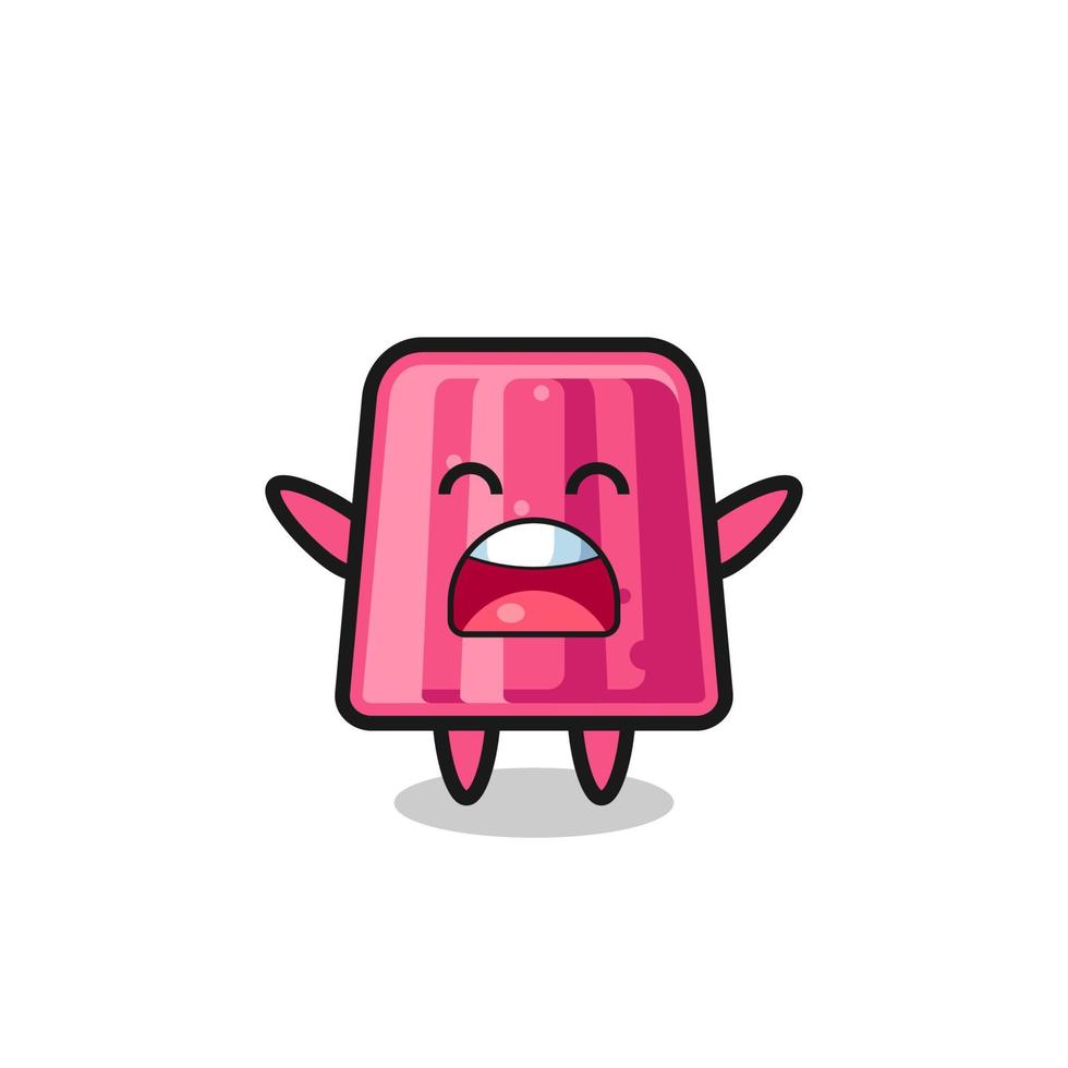 cute jelly mascot with a yawn expression vector