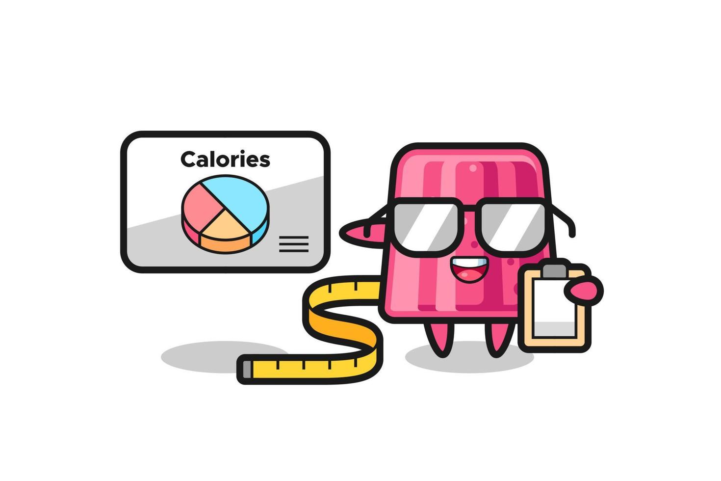 Illustration of jelly mascot as a dietitian vector