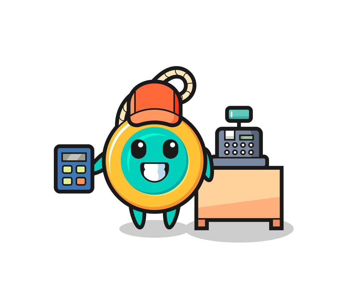 Illustration of yoyo character as a cashier vector