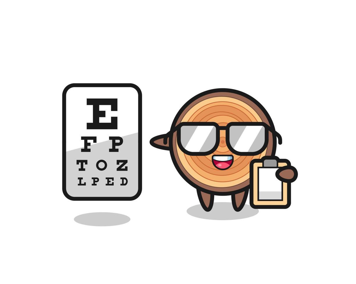 Illustration of wood grain mascot as an ophthalmology vector