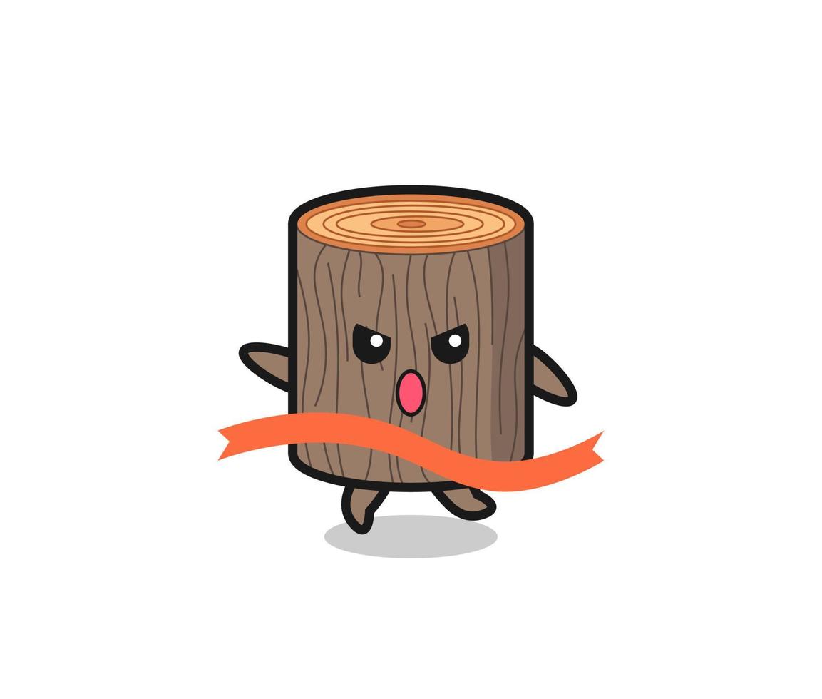 cute tree stump illustration is reaching the finish vector