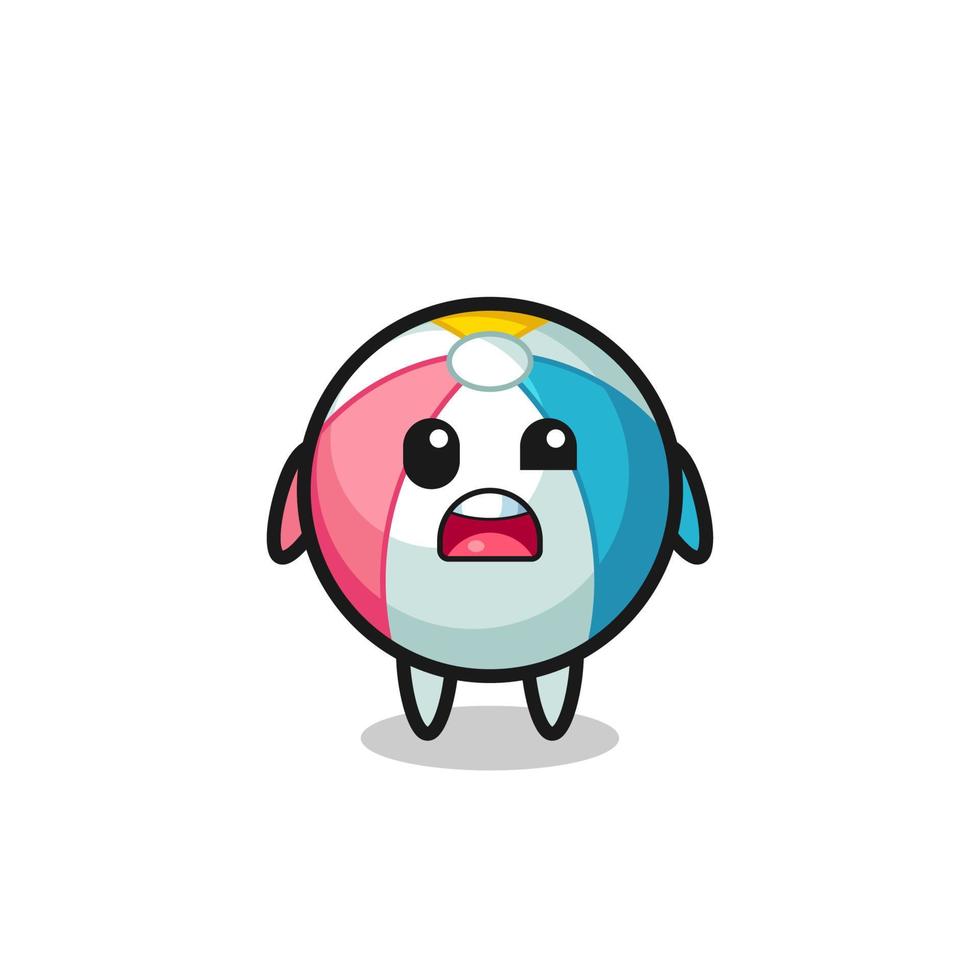 the shocked face of the cute beach ball mascot vector