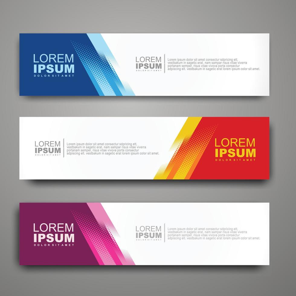 Vector abstract web banner design template with halftone pattern.
