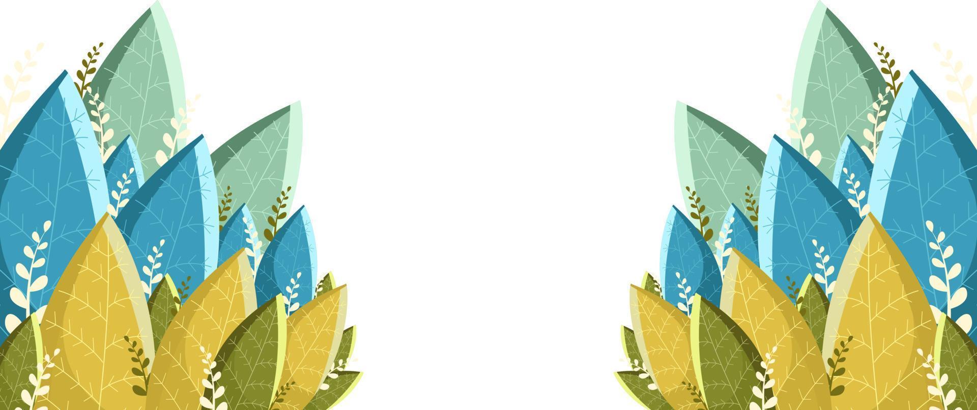 Summer Leaf Background Element wirh Full Colour vector
