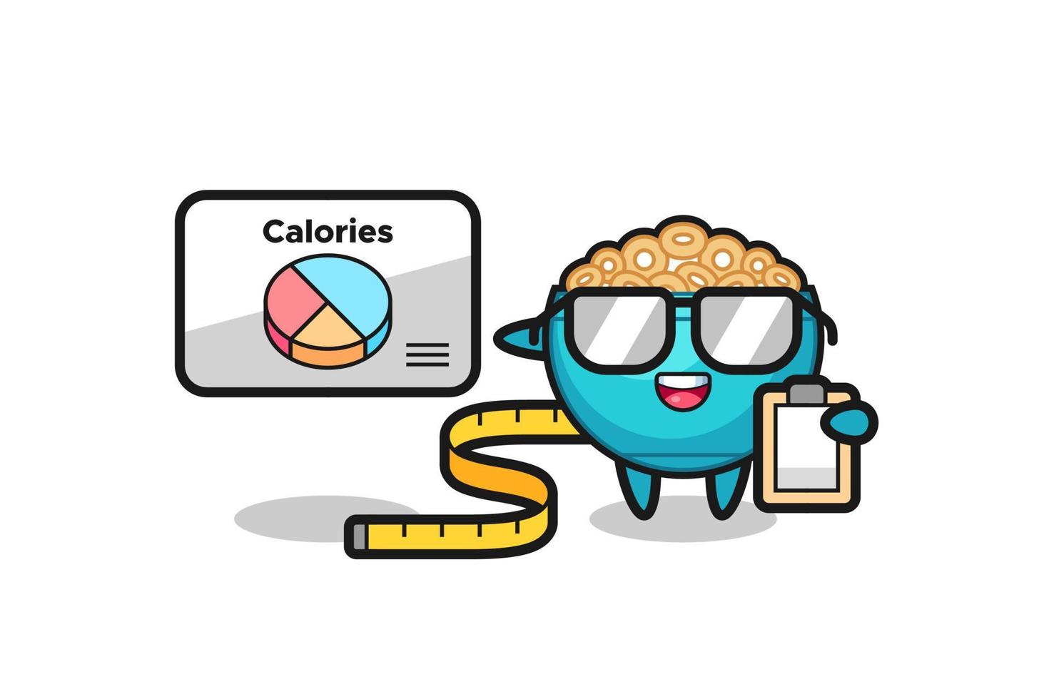 Illustration of cereal bowl mascot as a dietitian vector