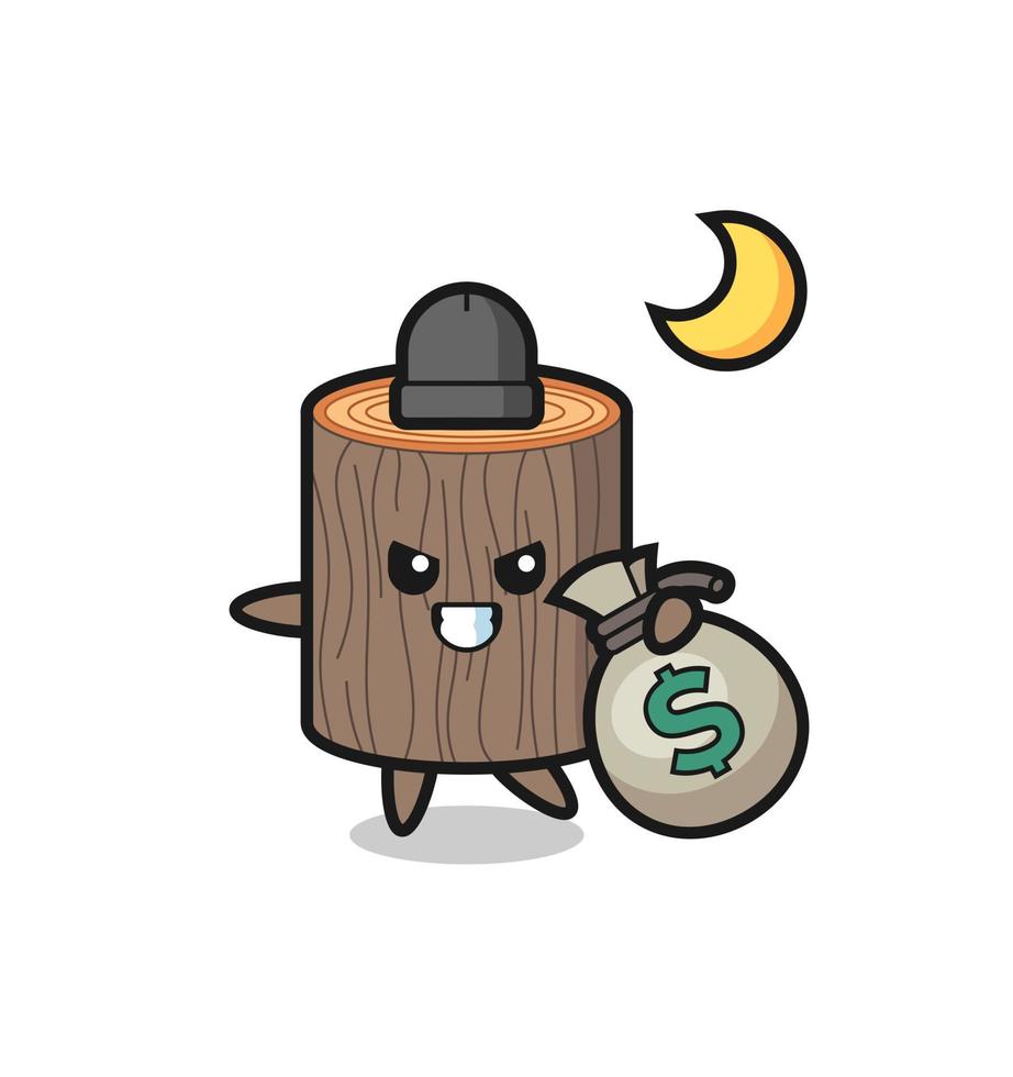Illustration of tree stump cartoon is stolen the money vector