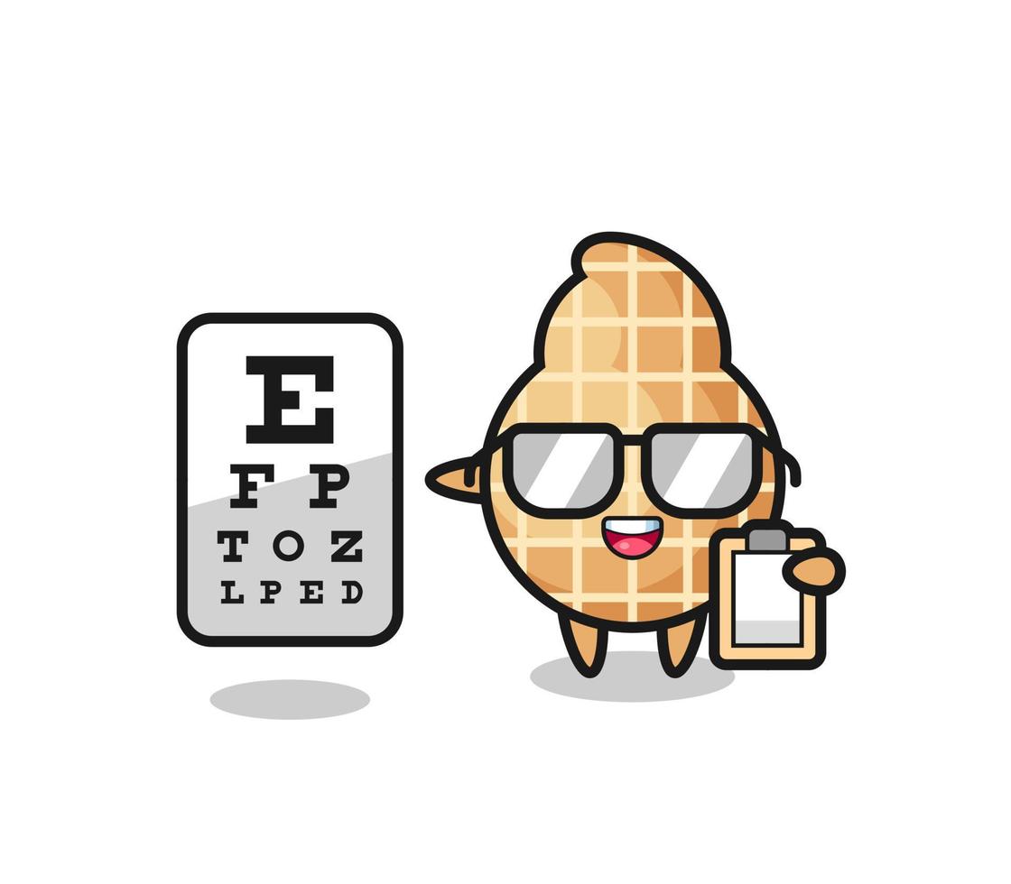Illustration of peanut mascot as an ophthalmology vector