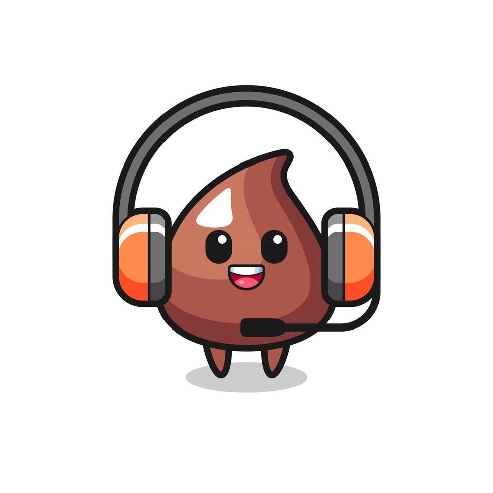 Cartoon mascot of choco chip as a customer service vector