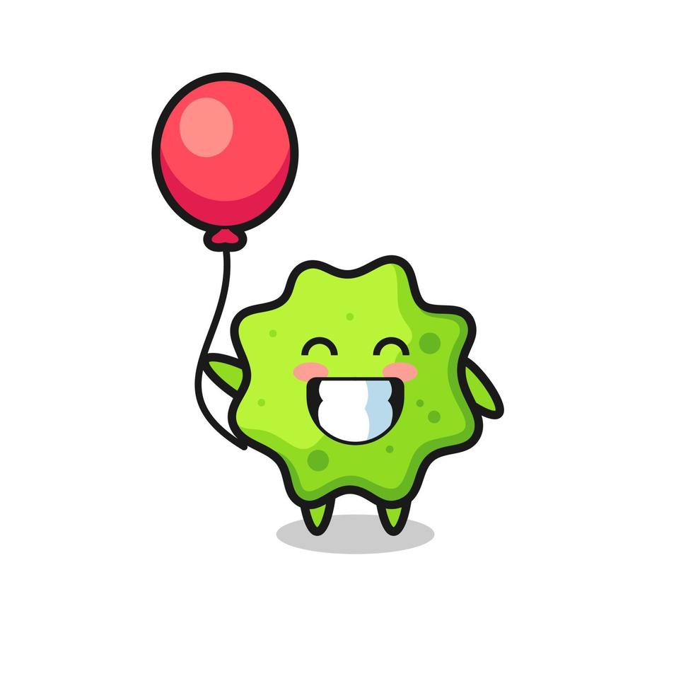 splat mascot illustration is playing balloon vector