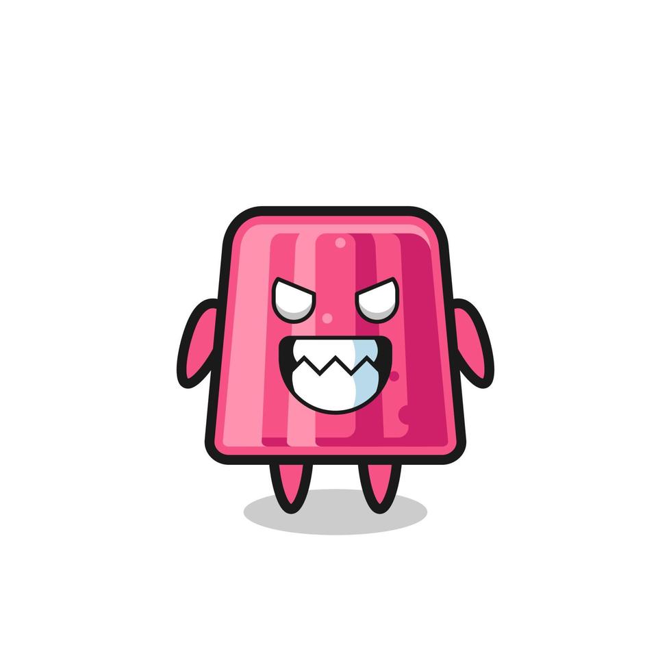 evil expression of the jelly cute mascot character vector