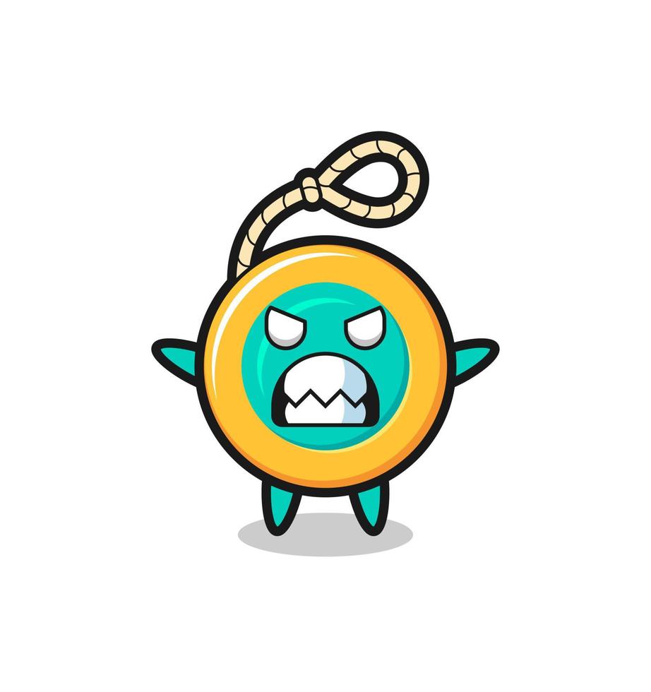 wrathful expression of the yoyo mascot character vector