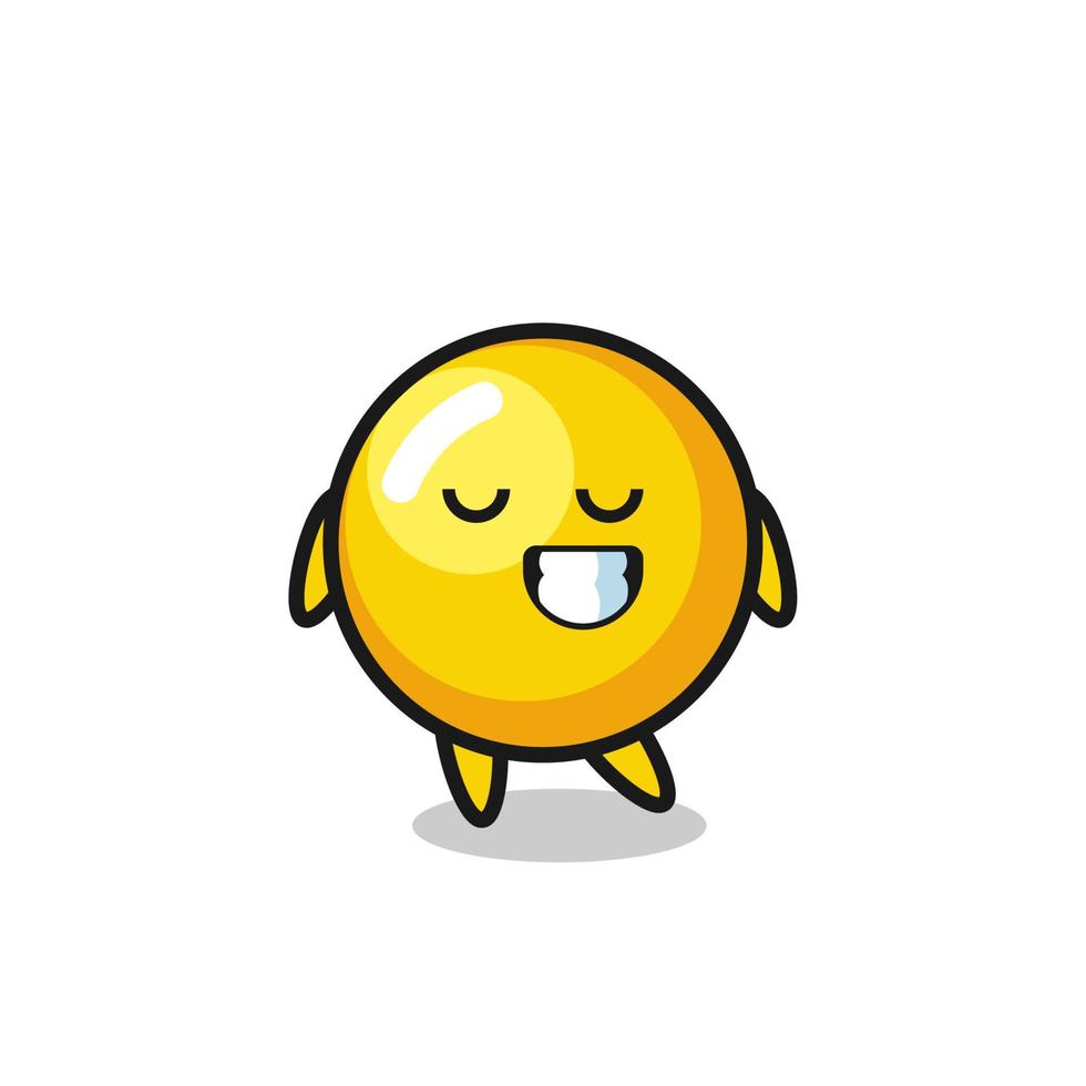 egg yolk cartoon illustration with a shy expression vector