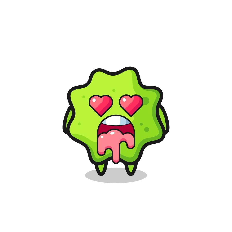 the falling in love expression of a cute splat with heart shaped eyes vector