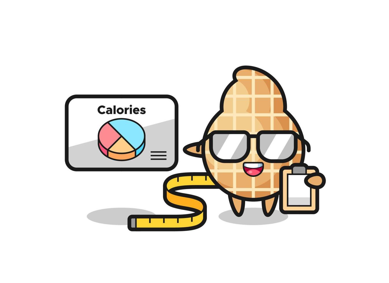 Illustration of peanut mascot as a dietitian vector