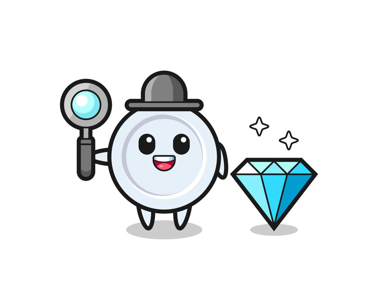 ilustración del personaje de la placa con un diamante vector