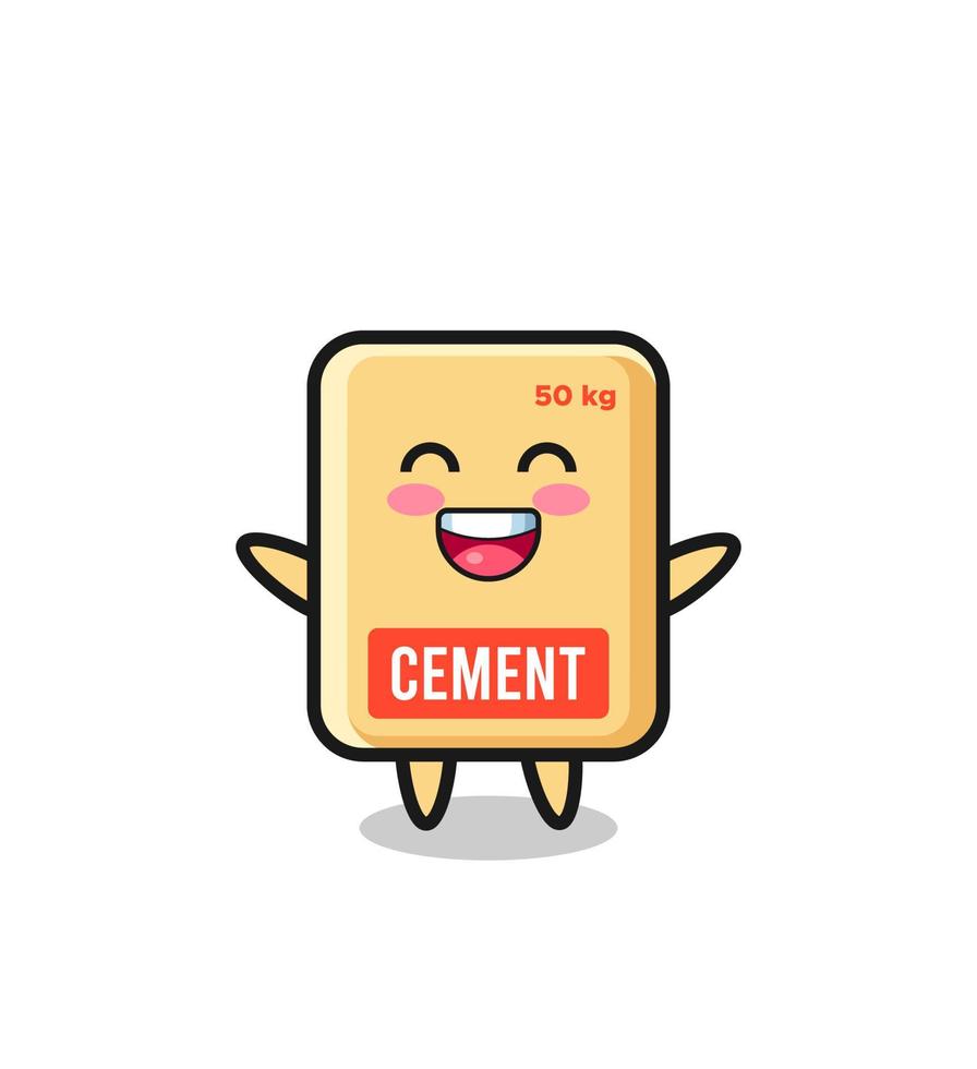 happy baby cement sack cartoon character vector