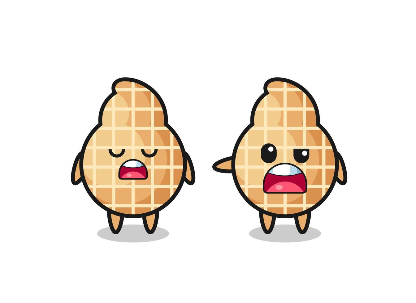 illustration of the argue between two cute peanut characters vector
