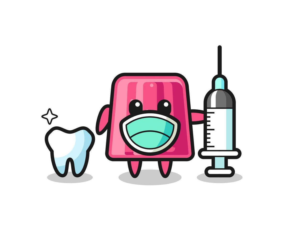 Mascot character of jelly as a dentist vector