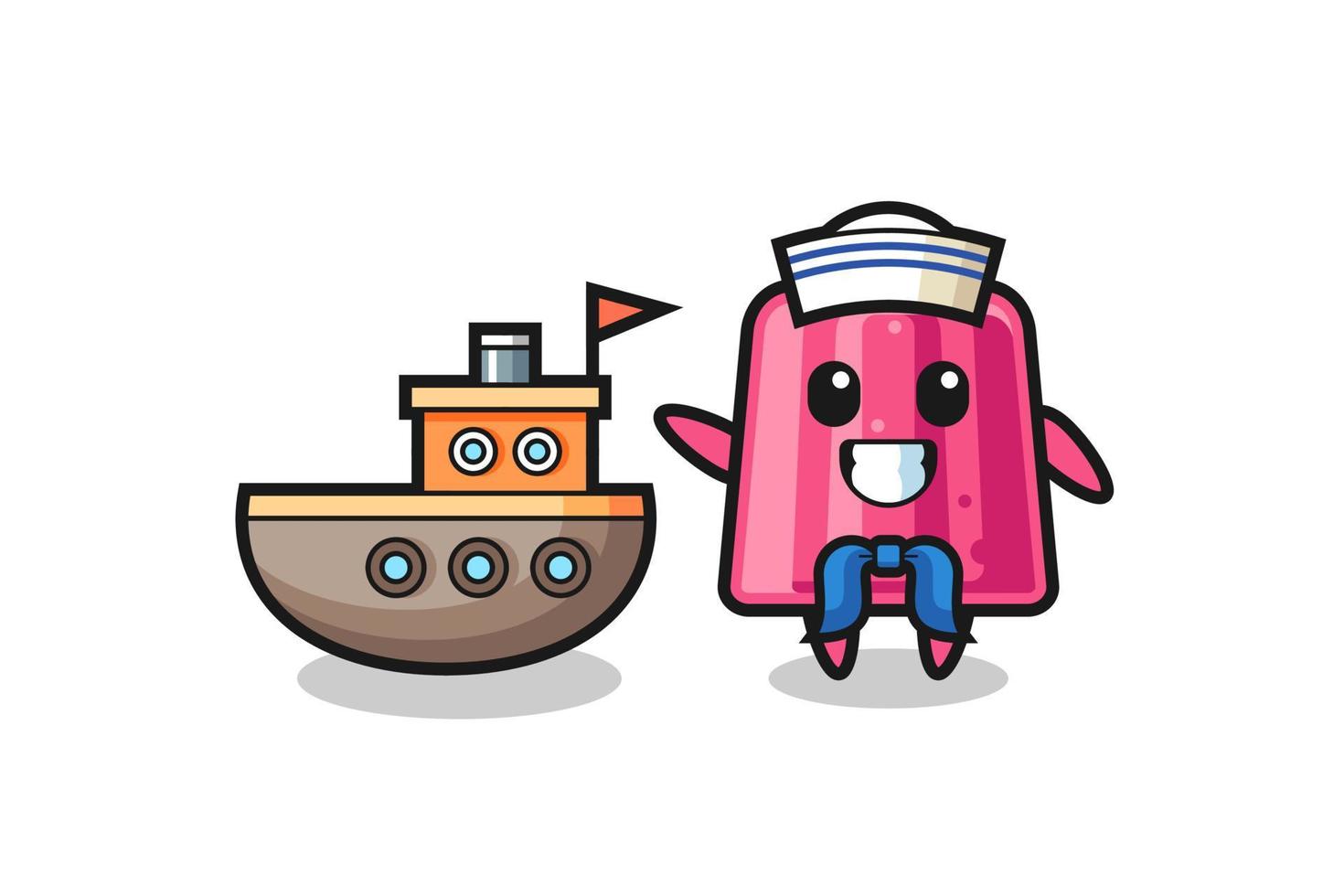 Character mascot of jelly as a sailor man vector