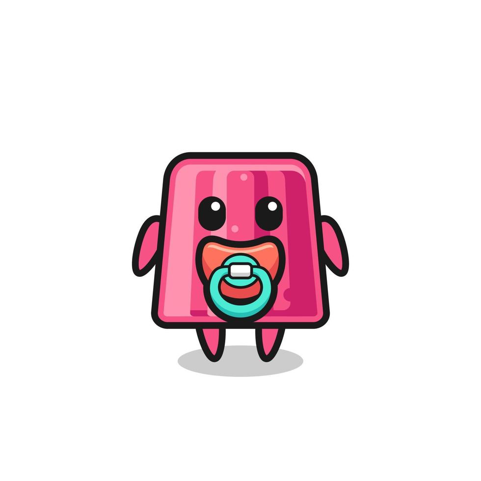 personaje de dibujos animados de jalea de bebé con chupete vector