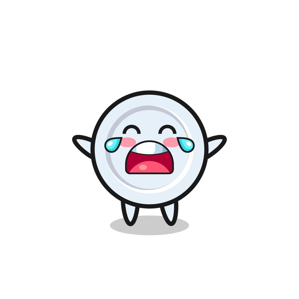 the illustration of crying plate cute baby vector