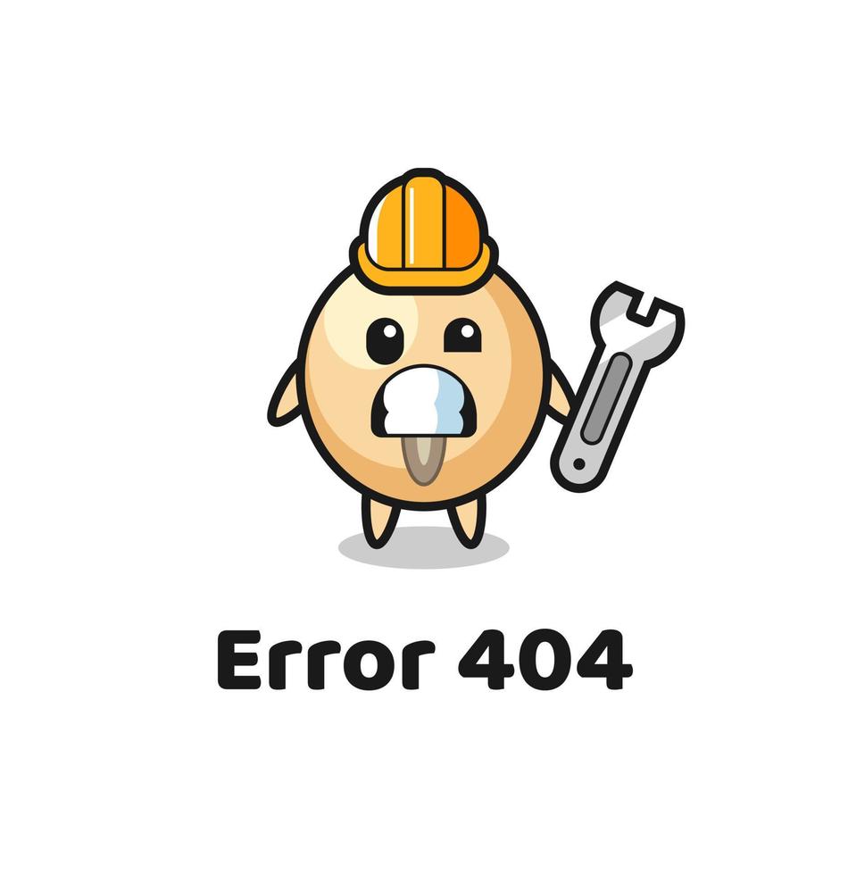 error 404 con la linda mascota de la soja vector