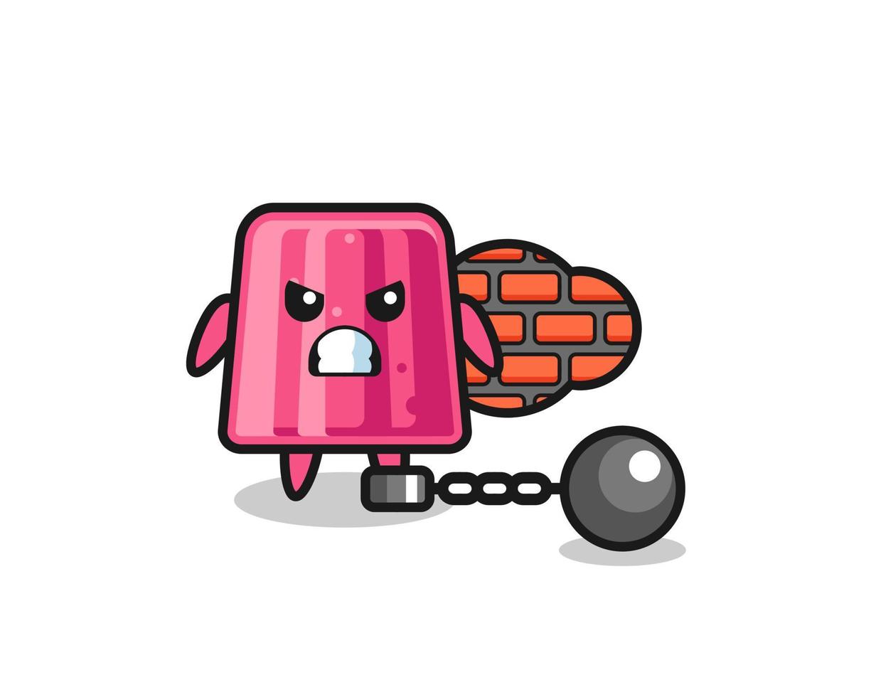 Character mascot of jelly as a prisoner vector