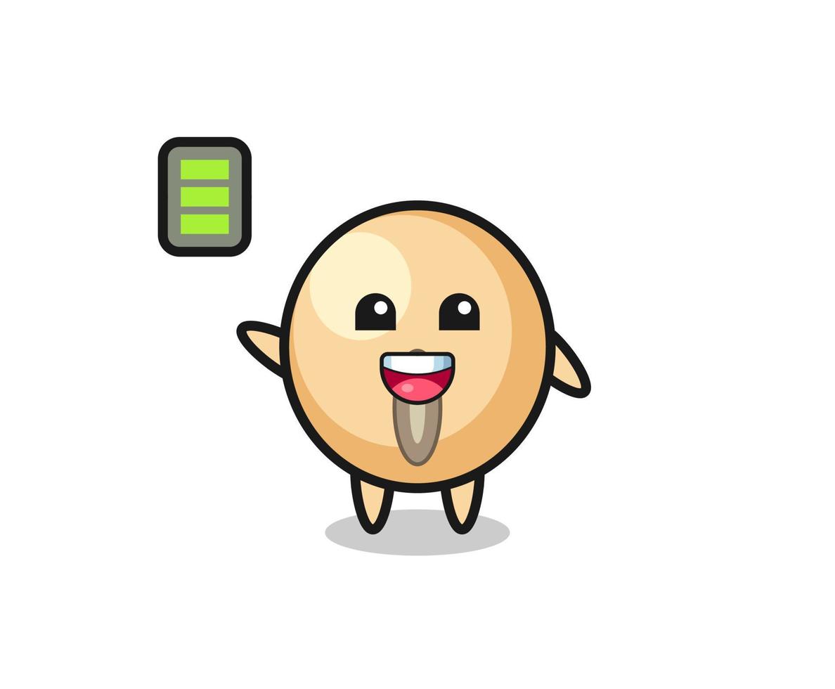 soy bean mascot character with energetic gesture vector