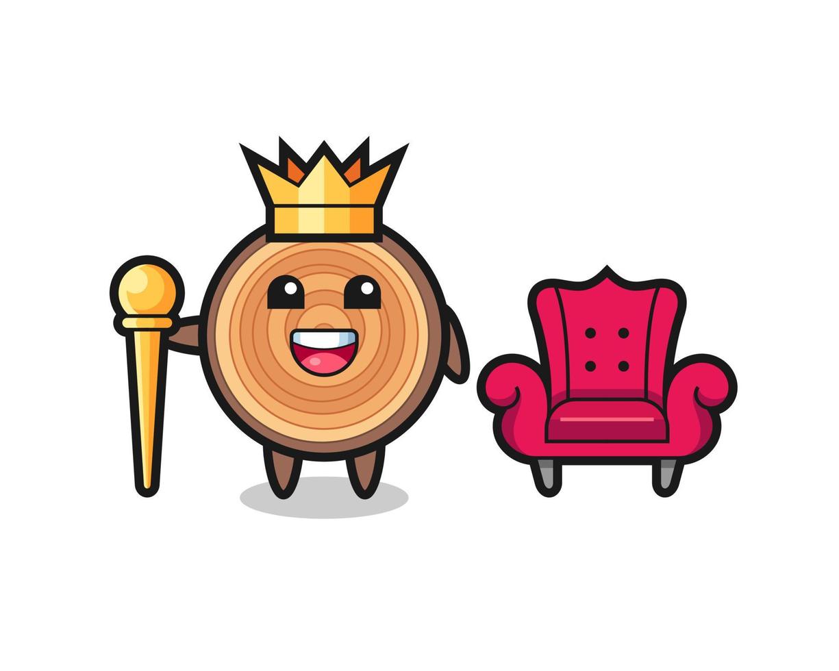Mascot cartoon of wood grain as a king vector