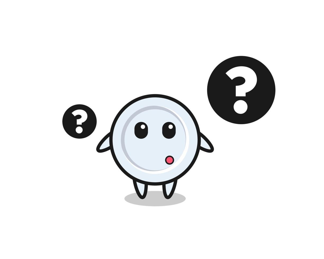 Cartoon Illustration of plate with the question mark vector