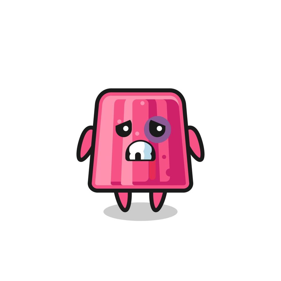 injured jelly character with a bruised face vector
