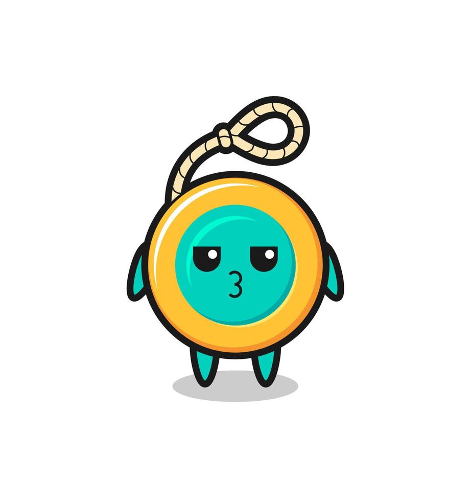 the bored expression of cute yoyo characters vector