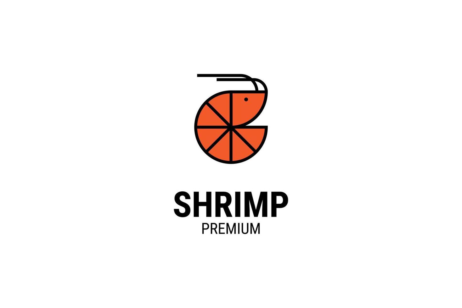 Flat shrimp logo design vector template illustration