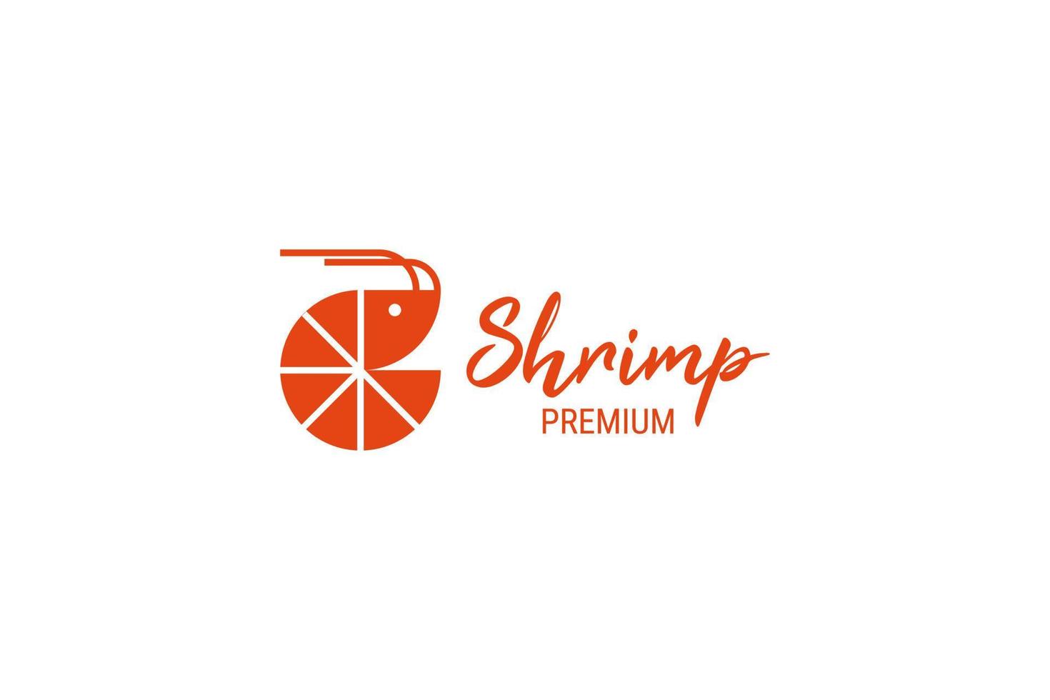 Flat shrimp logo design vector template illustration