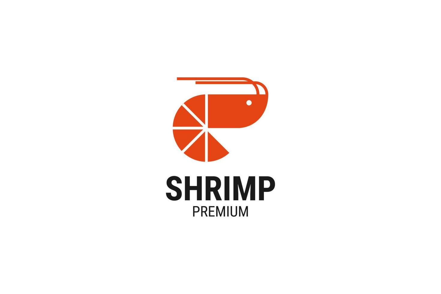 Flat shrimp logo design vector template illustration