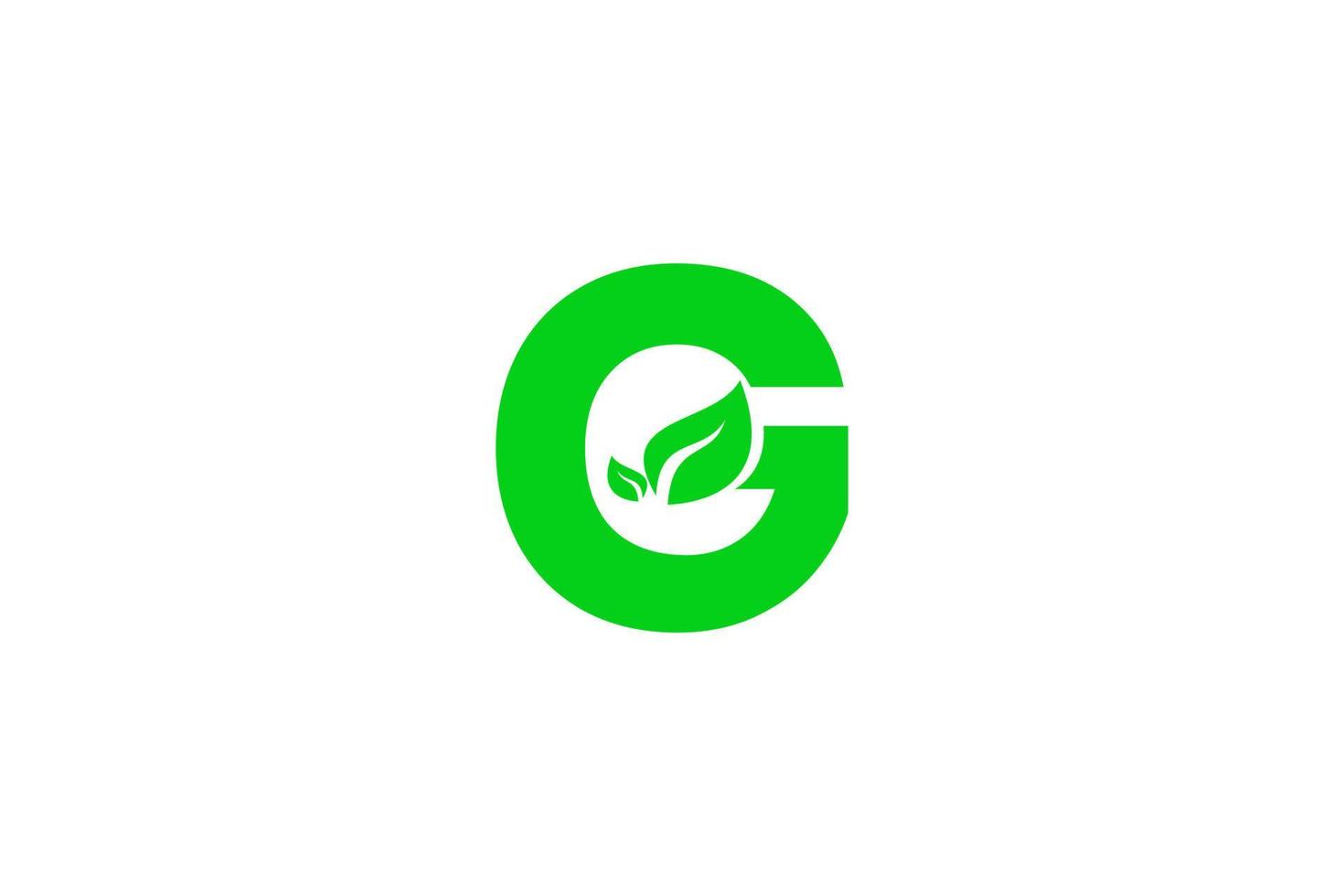 Flat G leaf logo design vector template illustration