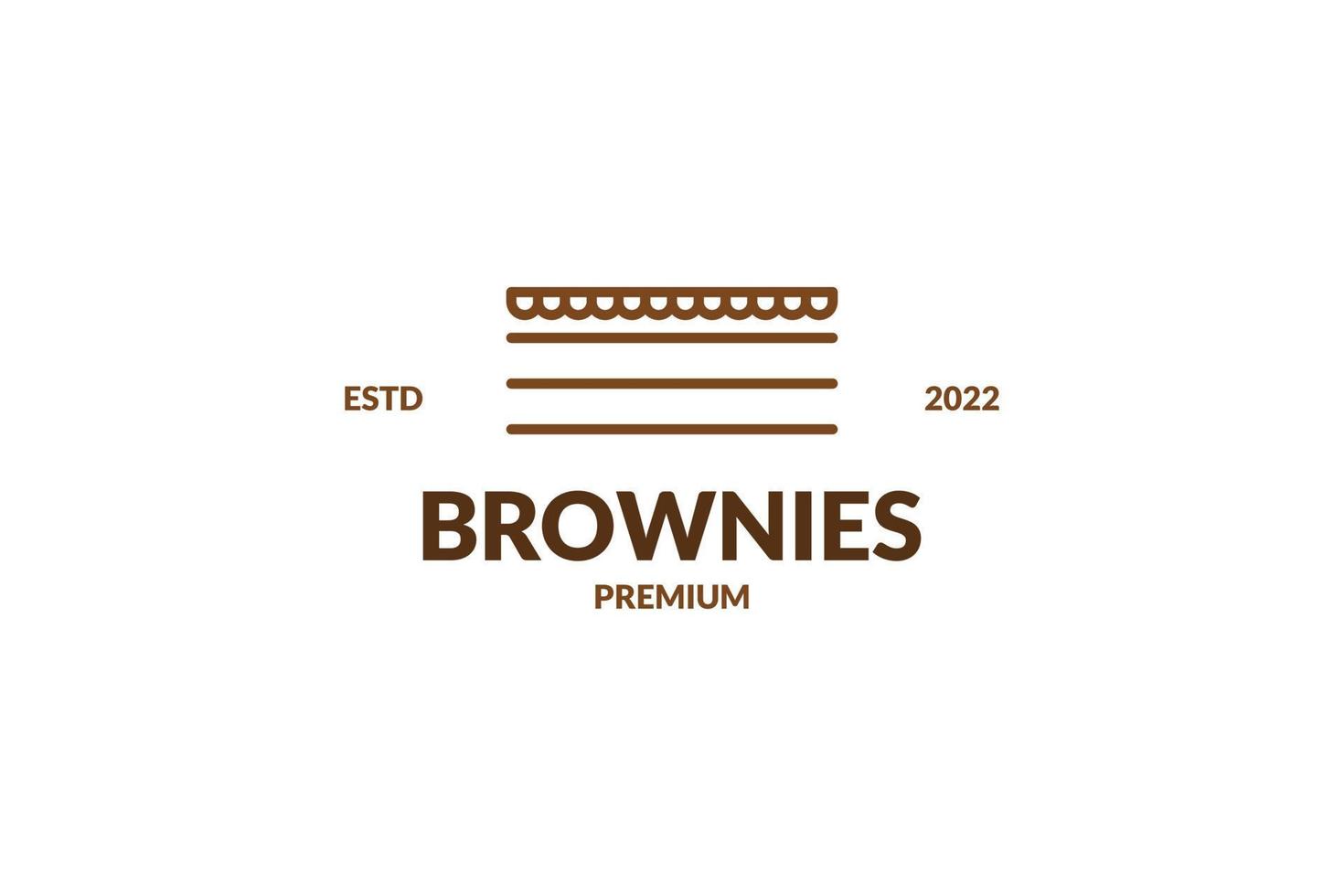 ilustración de plantilla de vector de diseño de logotipo de brownies planos