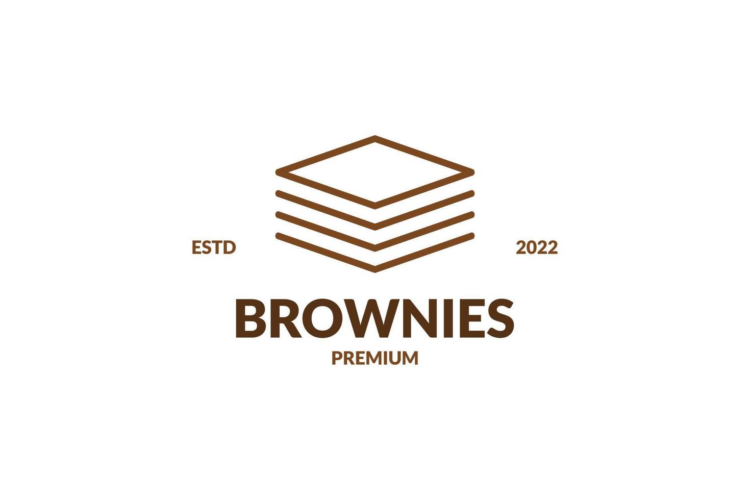 ilustración de plantilla de vector de diseño de logotipo de brownies planos