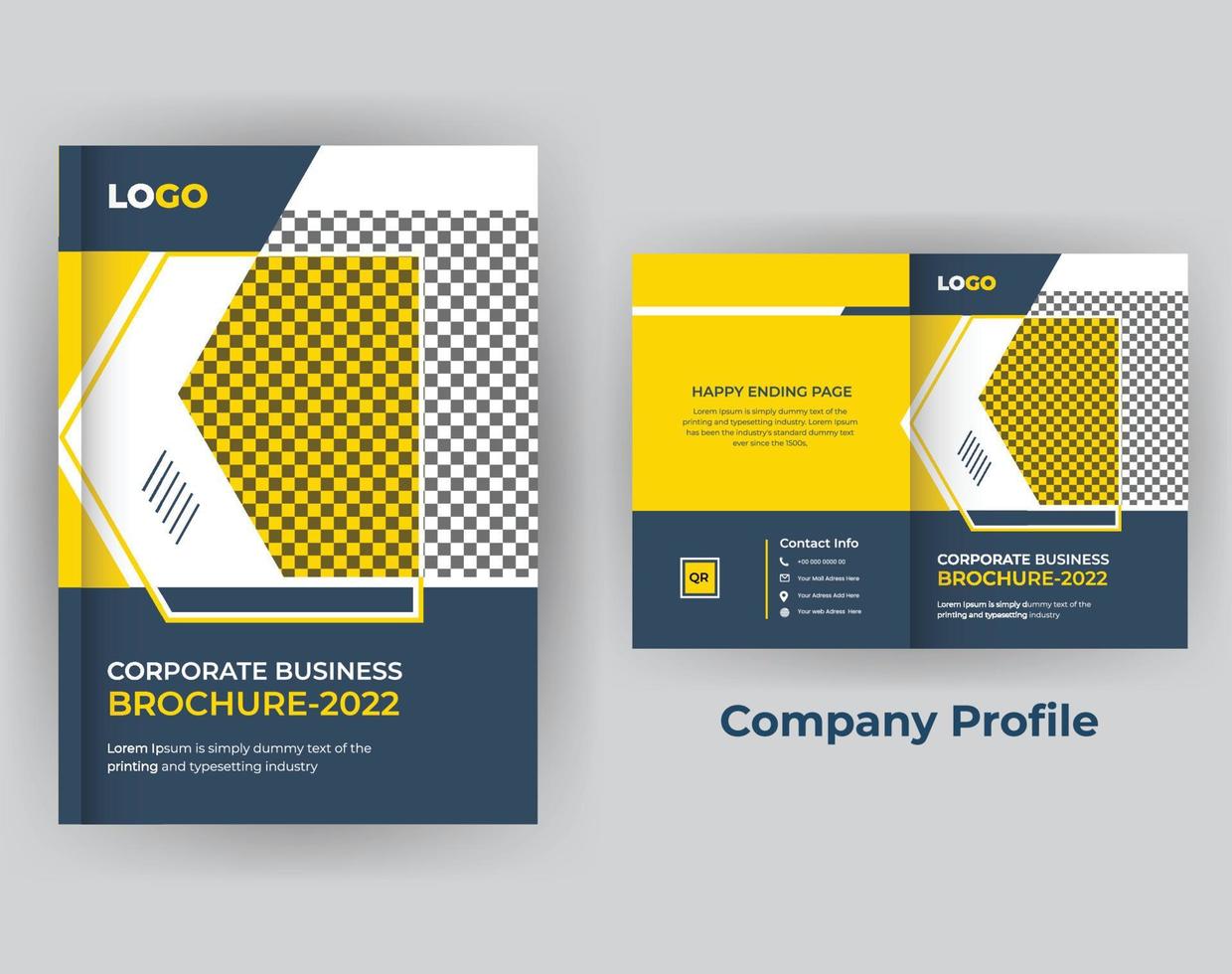 plantilla de diseño de informe anual de folleto comercial de perfil de empresa vector