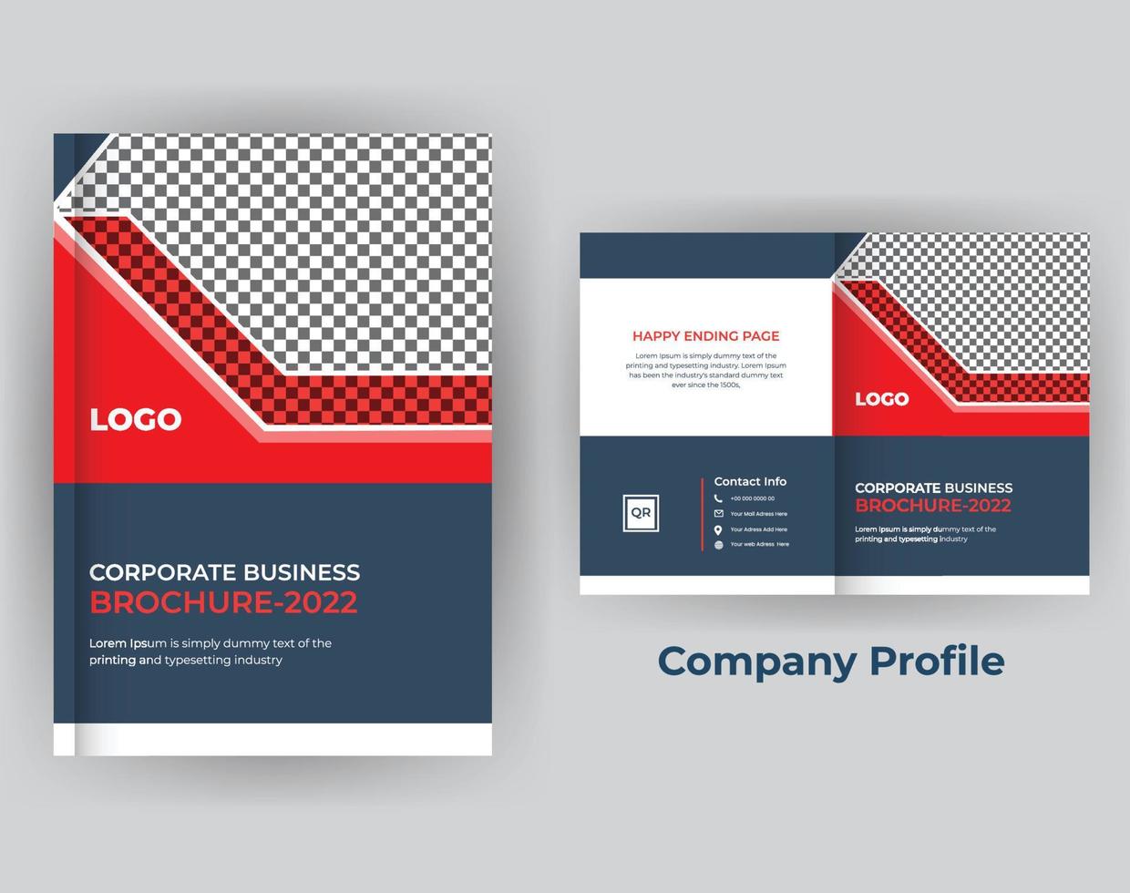 plantilla de diseño de informe anual de folleto comercial de perfil de empresa vector