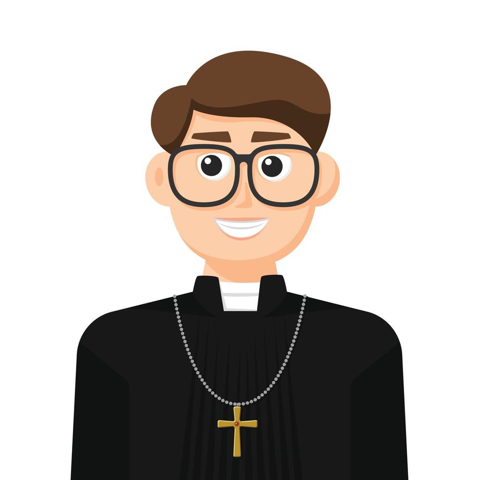 Pastor in simple flat vector. personal profile icon or symbol. Religions people concept vector illustration.